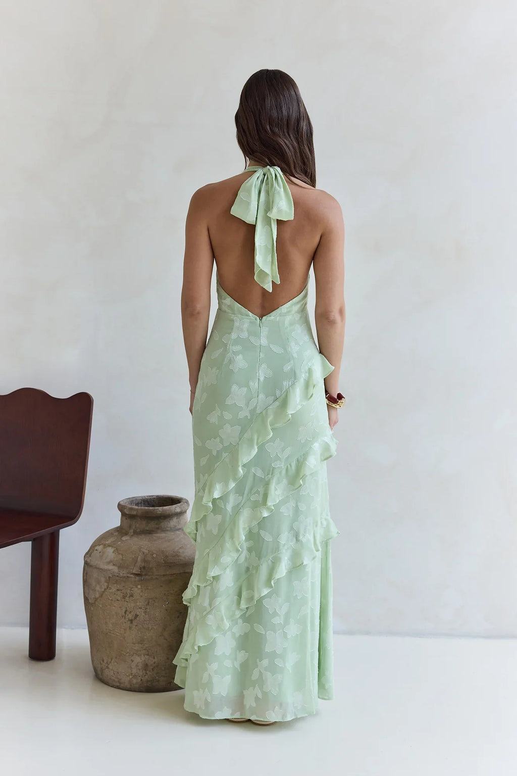 Dream Catchers Halter Maxi Dress Green