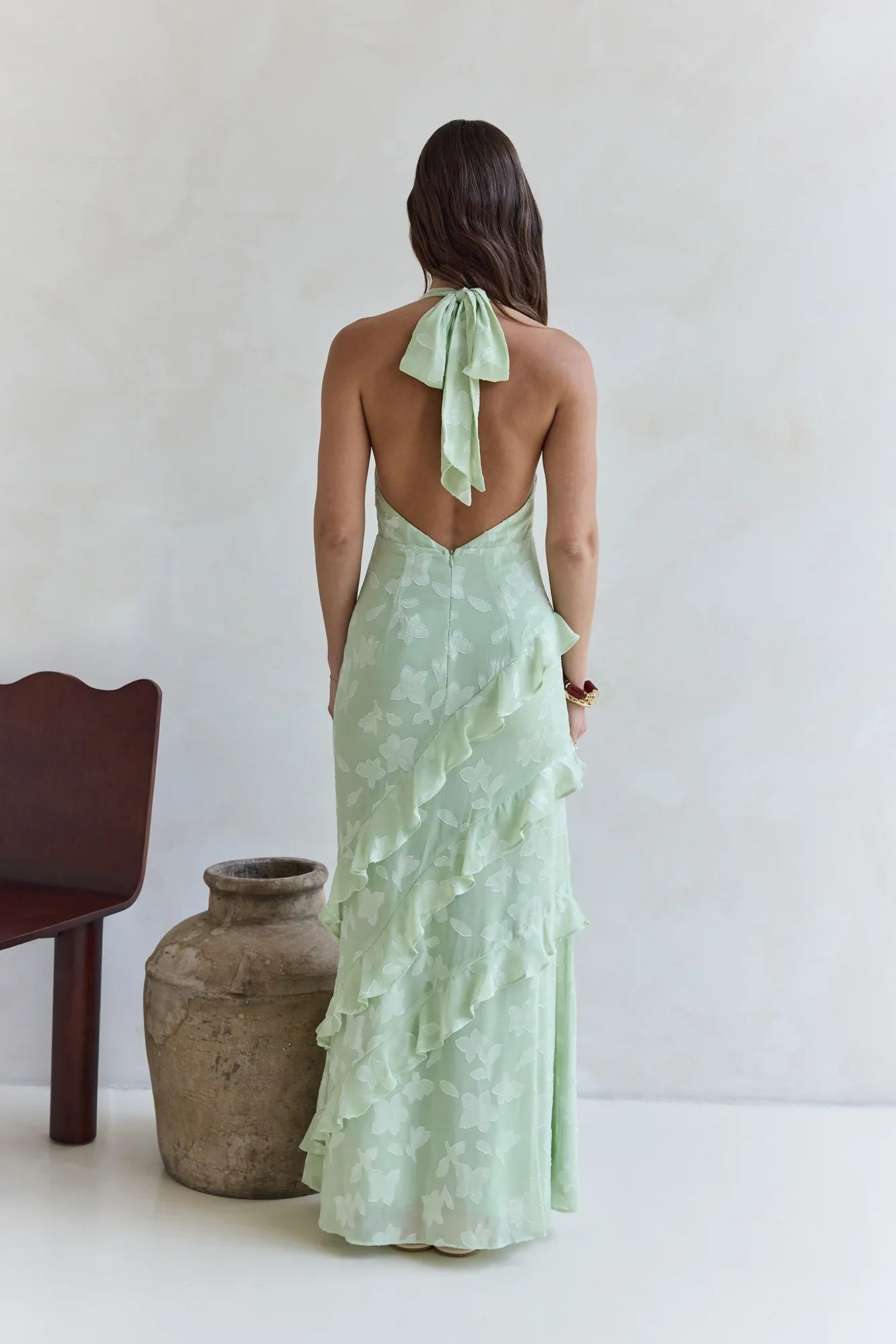 Dream Catchers Halter Maxi Dress Green