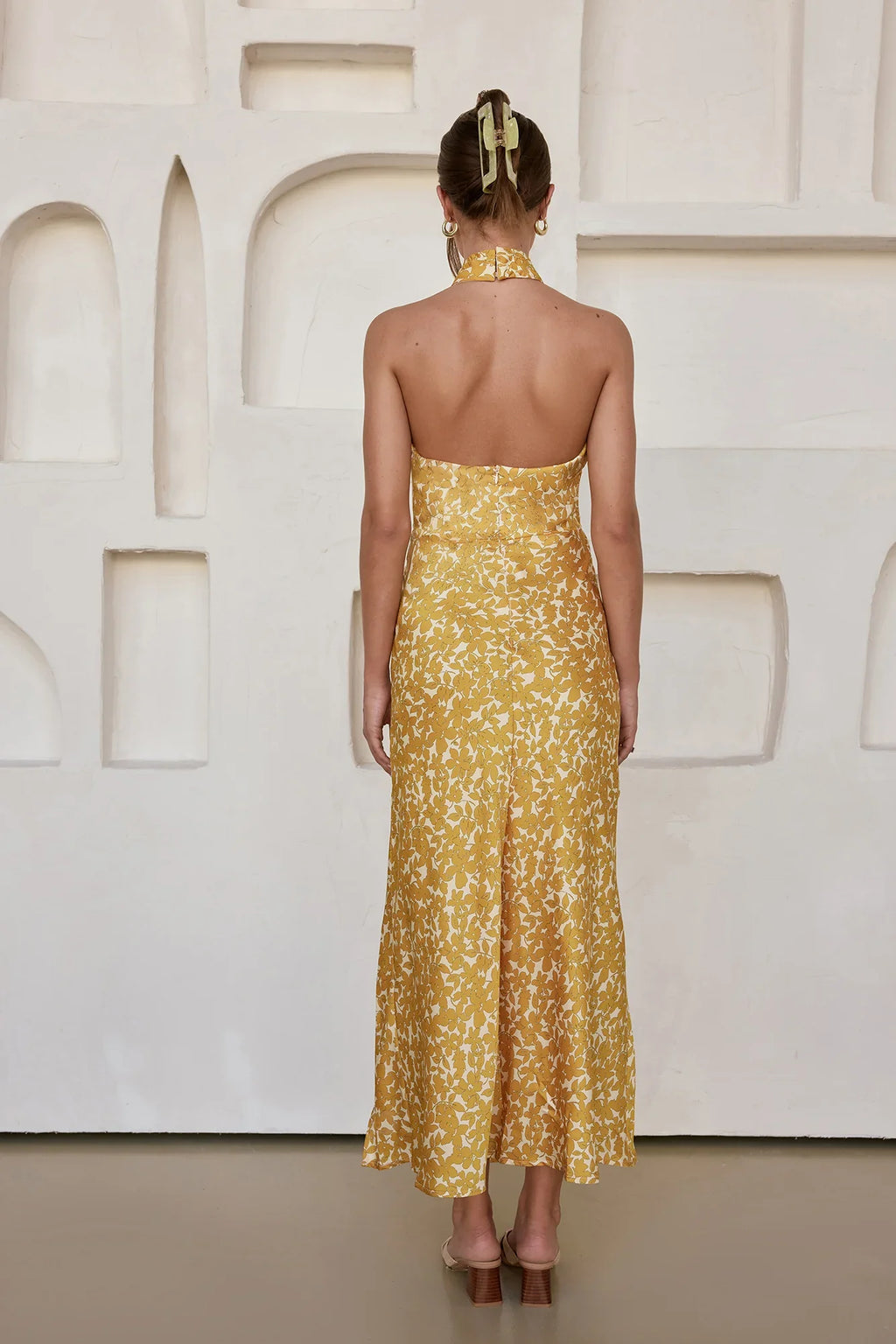 Marigold Moments Halter Maxi Dress Orange