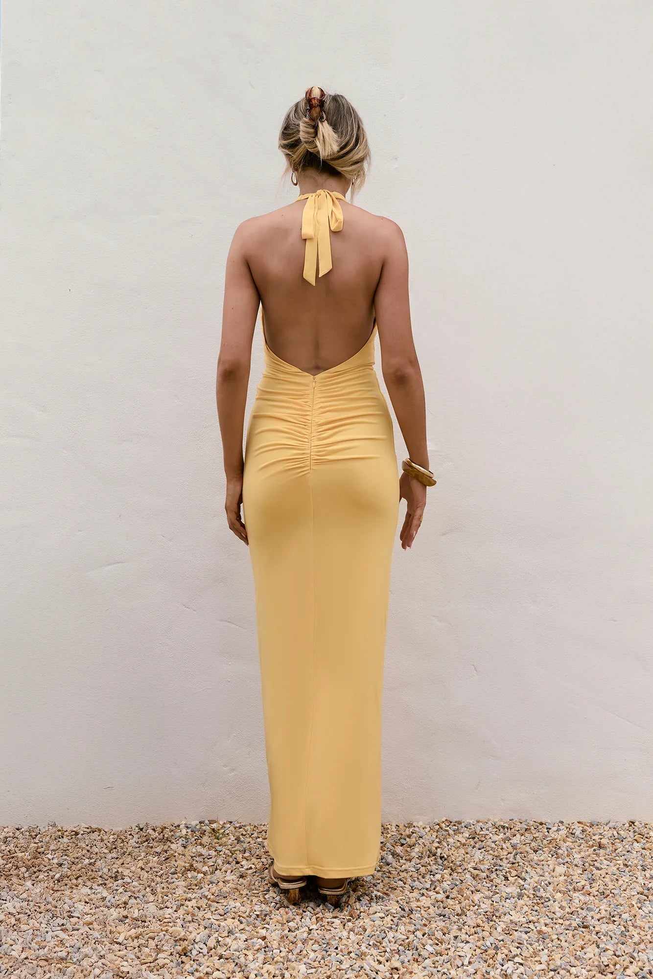 Meadow Daze Halter Maxi Dress Peach