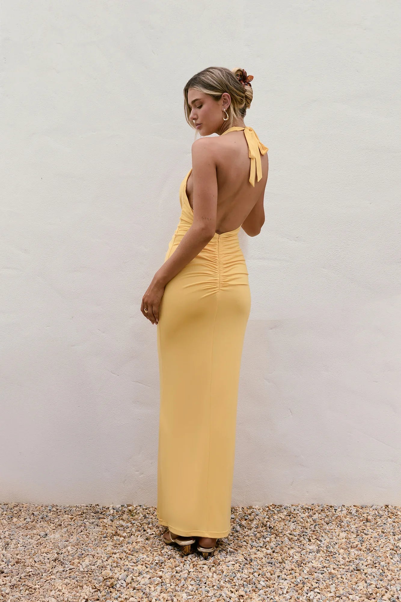 Meadow Daze Halter Maxi Dress Peach