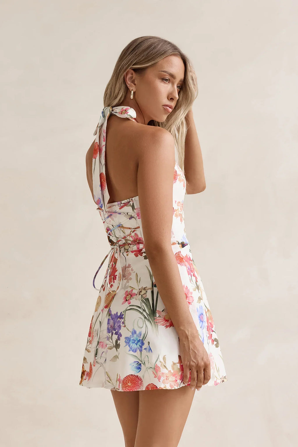 Wildflowers Halter Mini Dress Multi