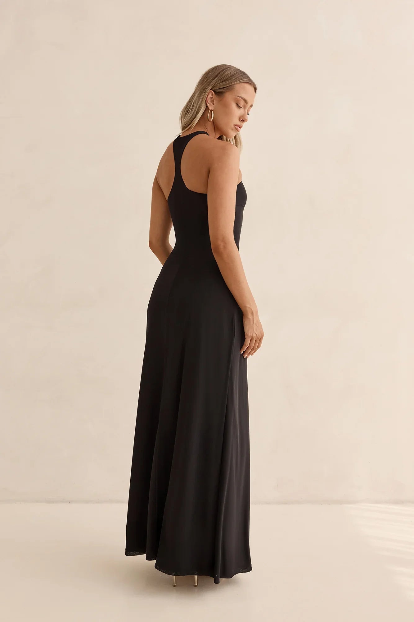 Lost In Dreams Mesh Maxi Dress Black
