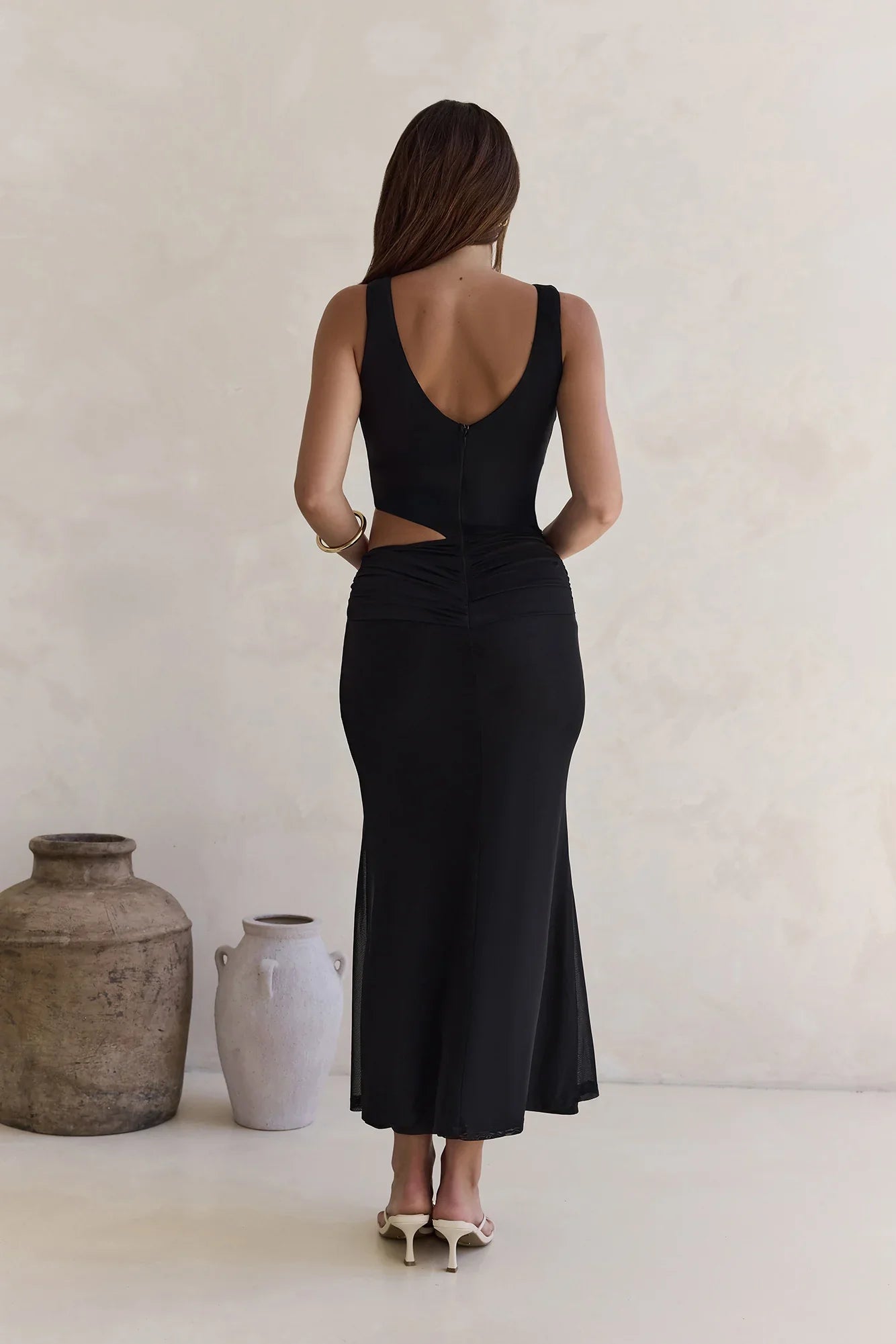 Over And Over Mesh Maxi Dress Black