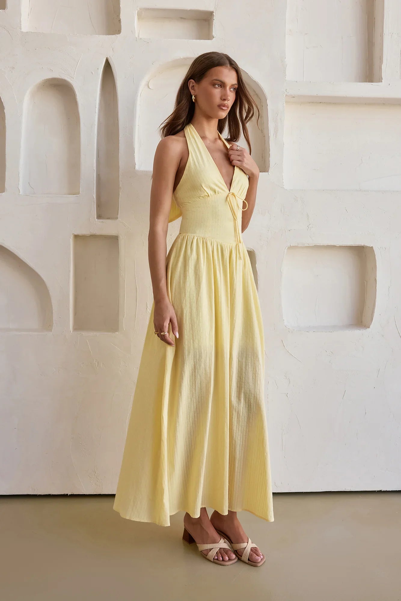 Arrietty Halter Maxi Dress Yellow