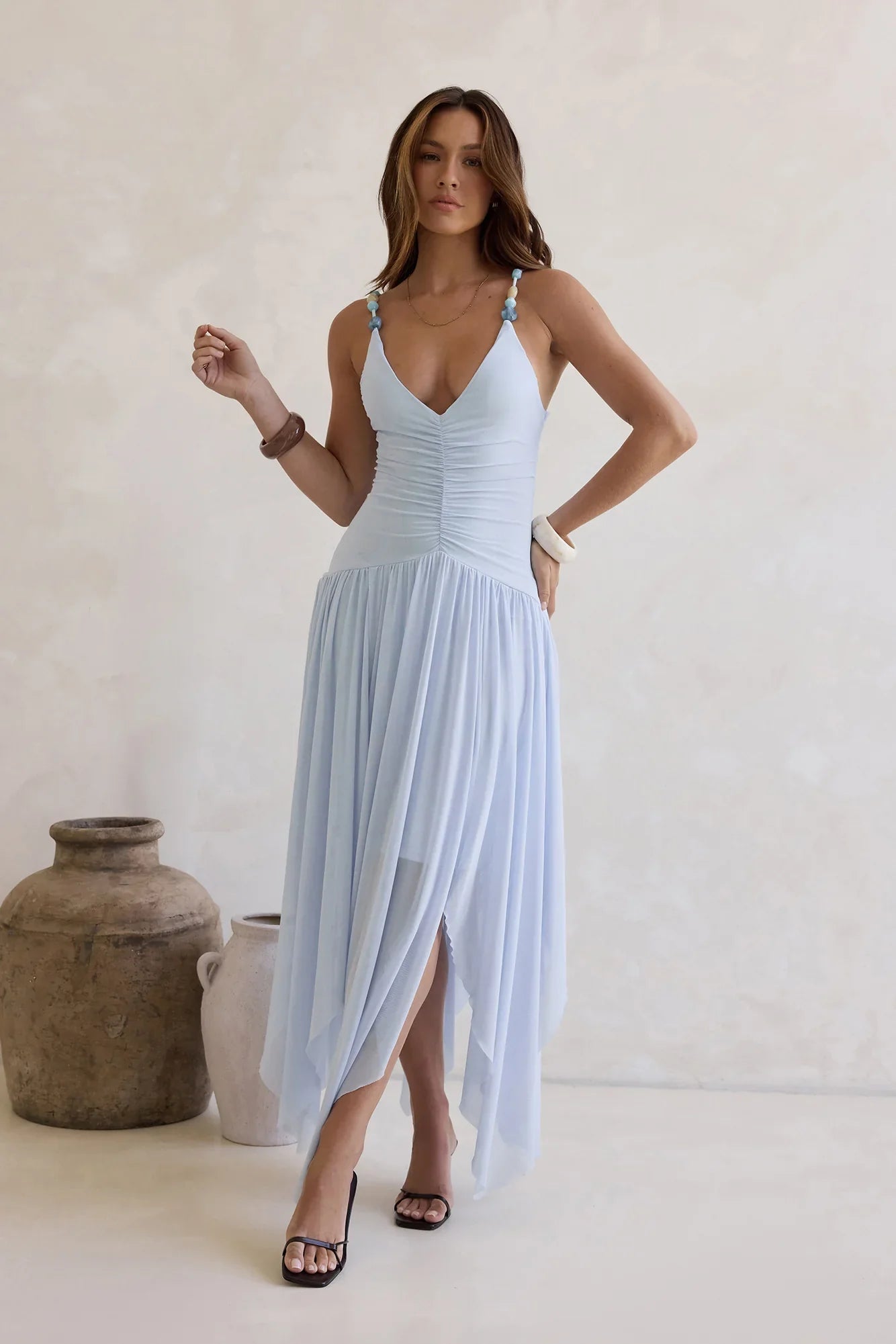 Call Me Later Mesh Maxi Dress Blue