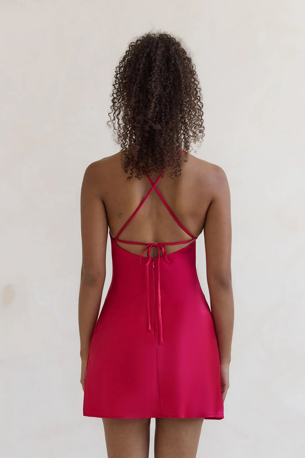 Skylines Satin Mini Dress Red