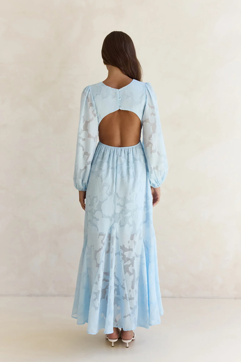 Time Floats By Long Sleeve Maxi Dress Blue