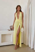Bewitched By Light Halter Maxi Dress Yellow