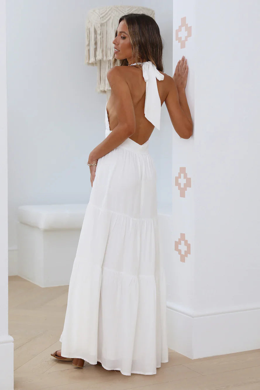 Sun Glare Maxi Dress White
