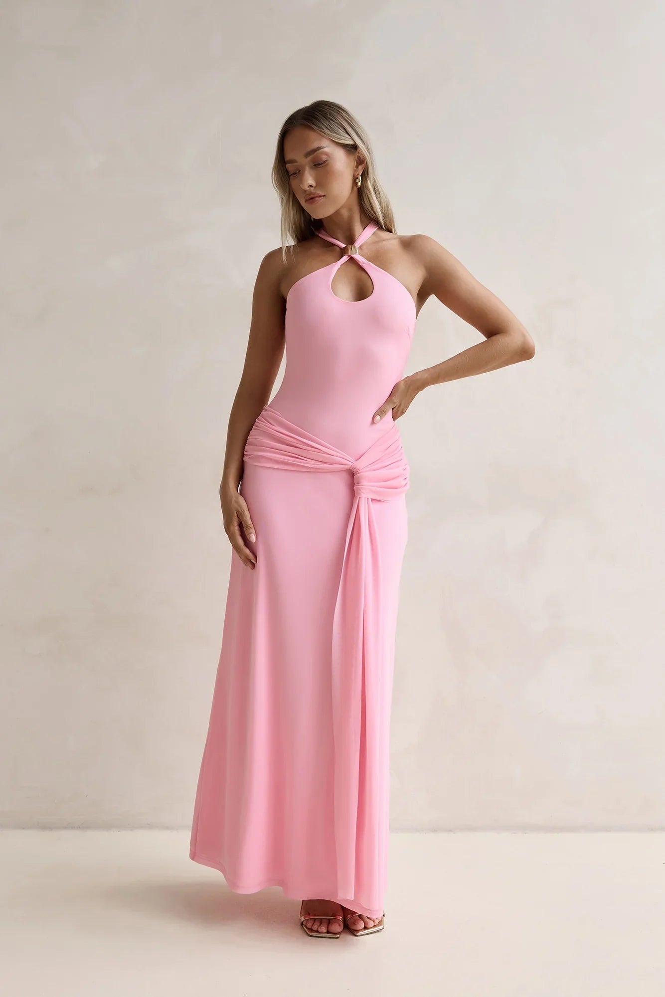 Lost In Dreams Mesh Maxi Dress Pink