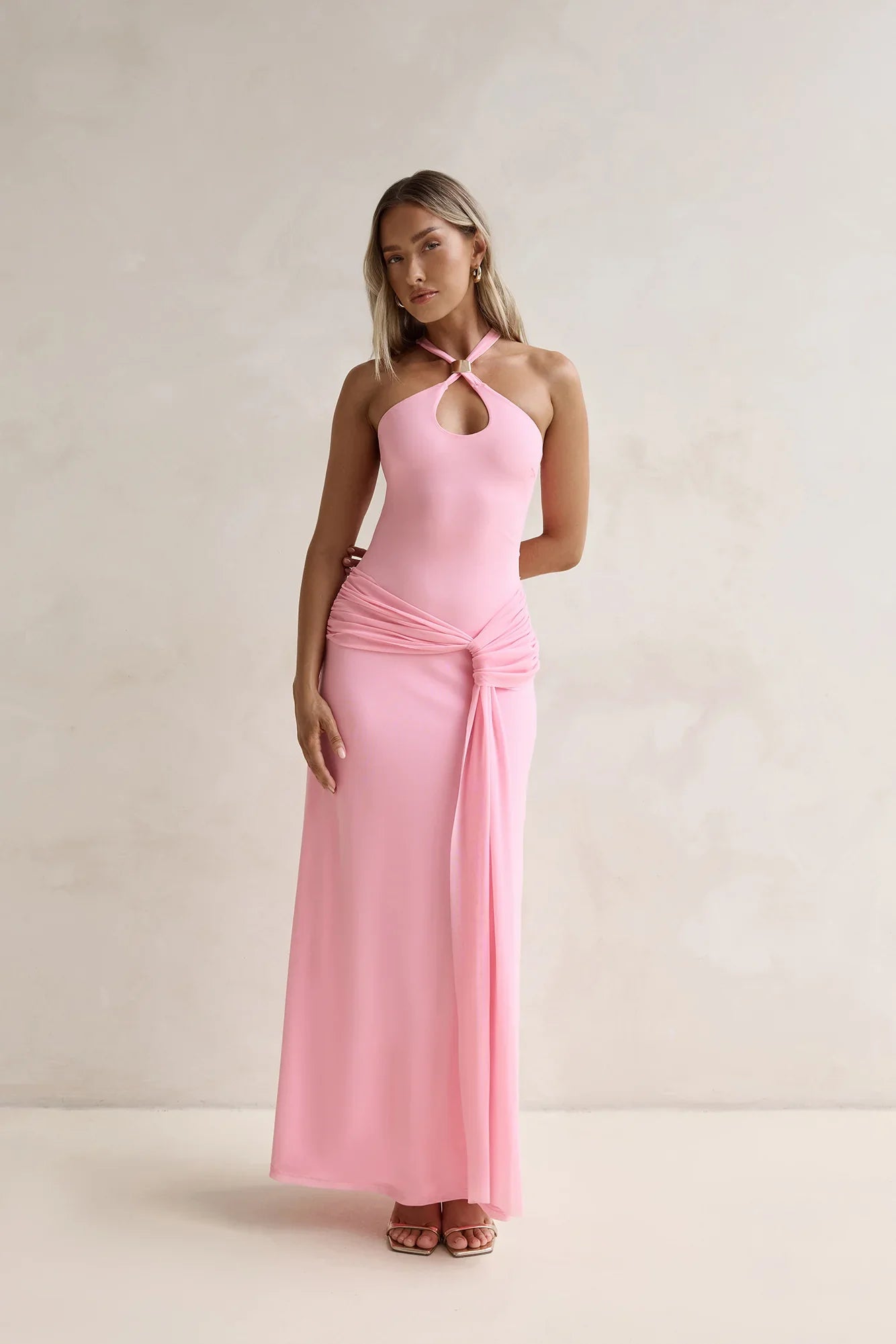 Lost In Dreams Mesh Maxi Dress Pink