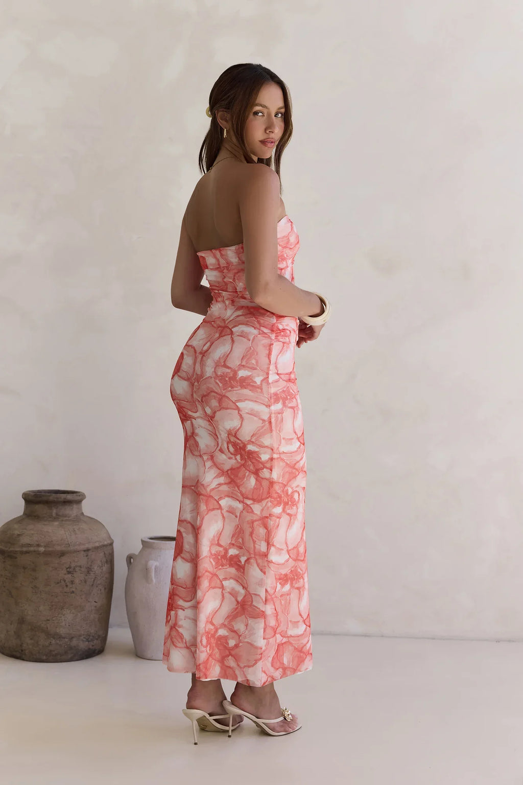 Dreaming Of Days Strapless Maxi Dress Orange