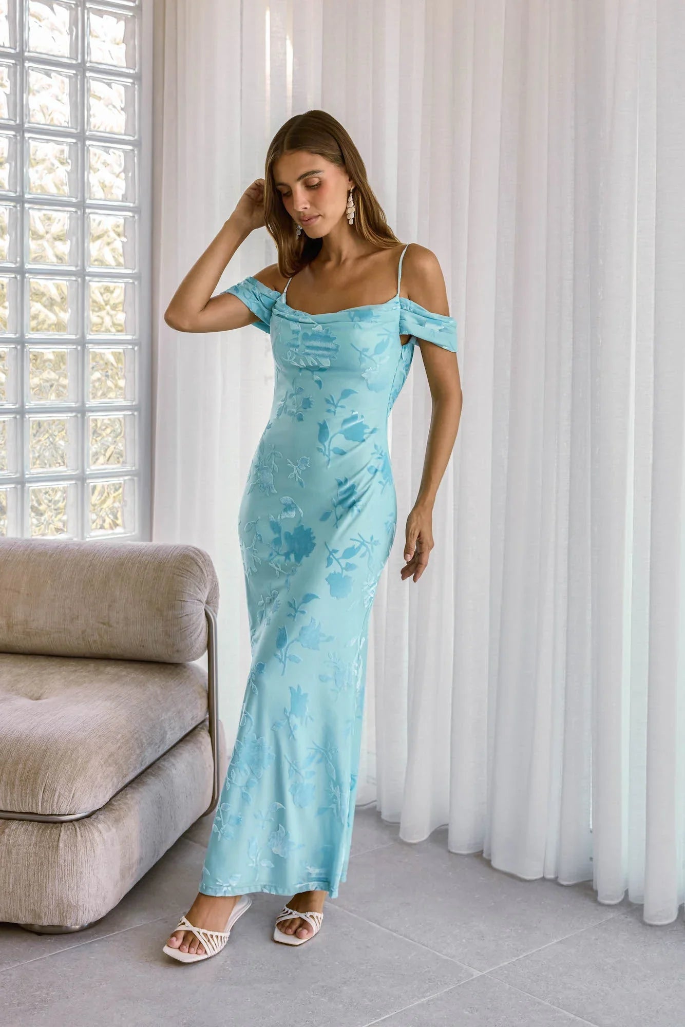 In The Front Maxi Dress Blue