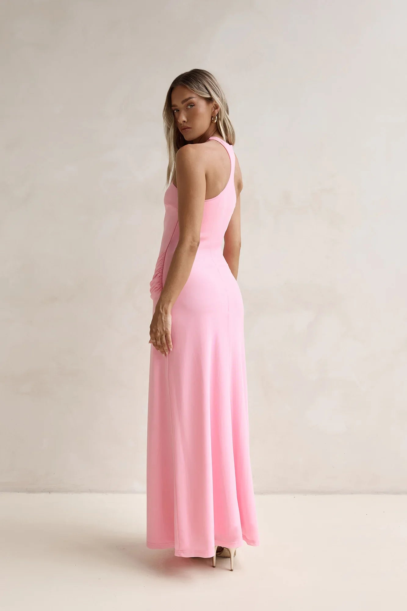 Lost In Dreams Mesh Maxi Dress Pink