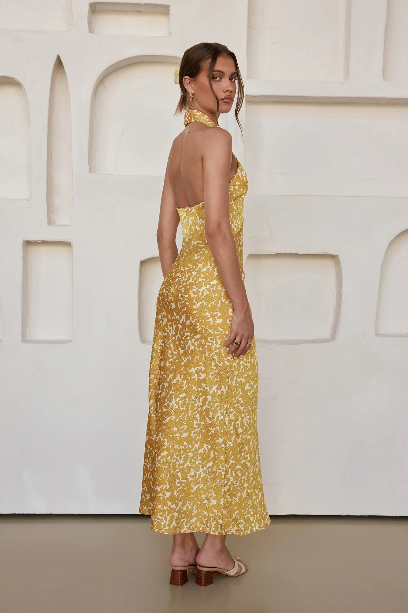 Marigold Moments Halter Maxi Dress Orange