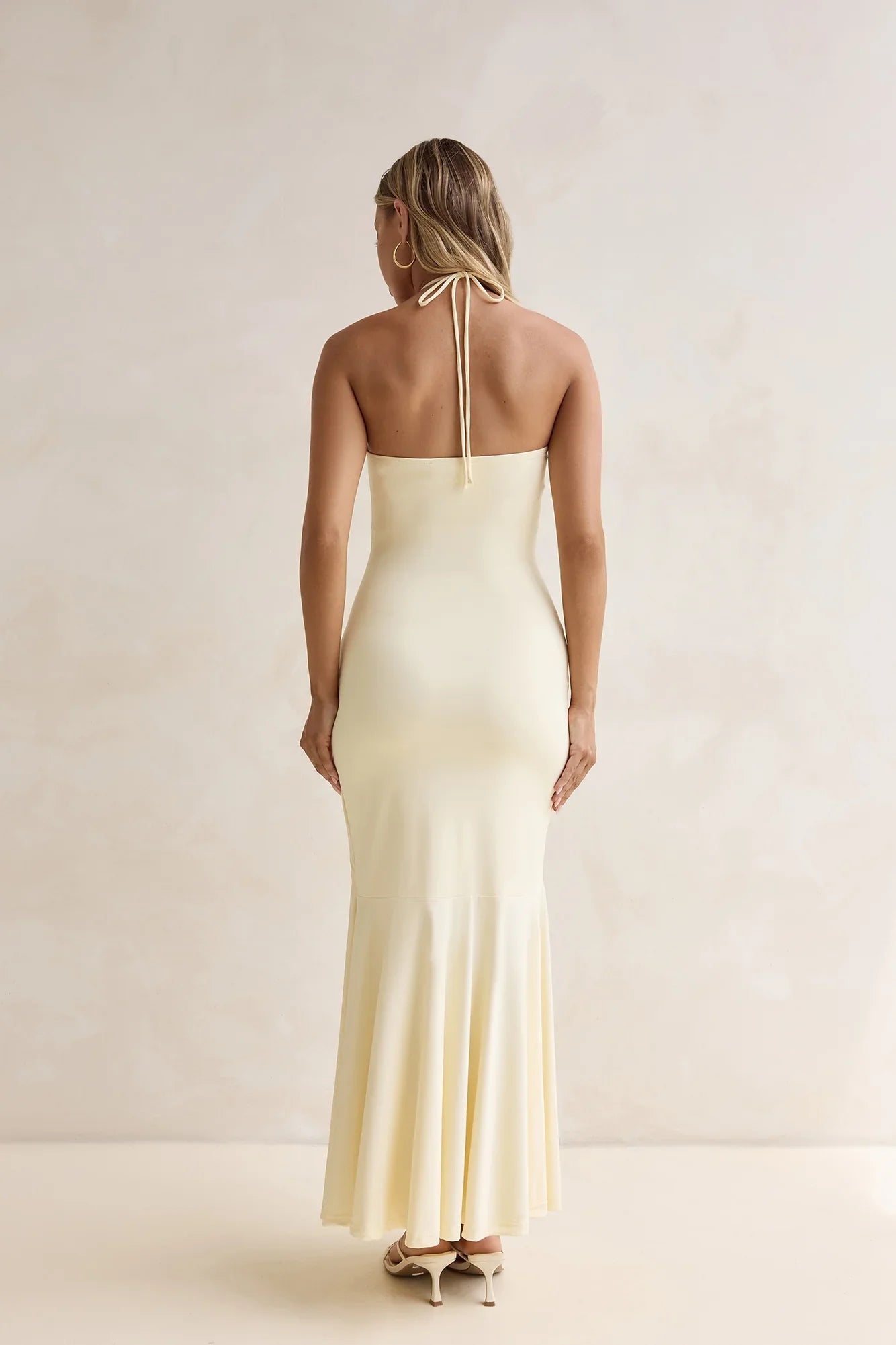 Crystal Sands Halter Maxi Dress Yellow
