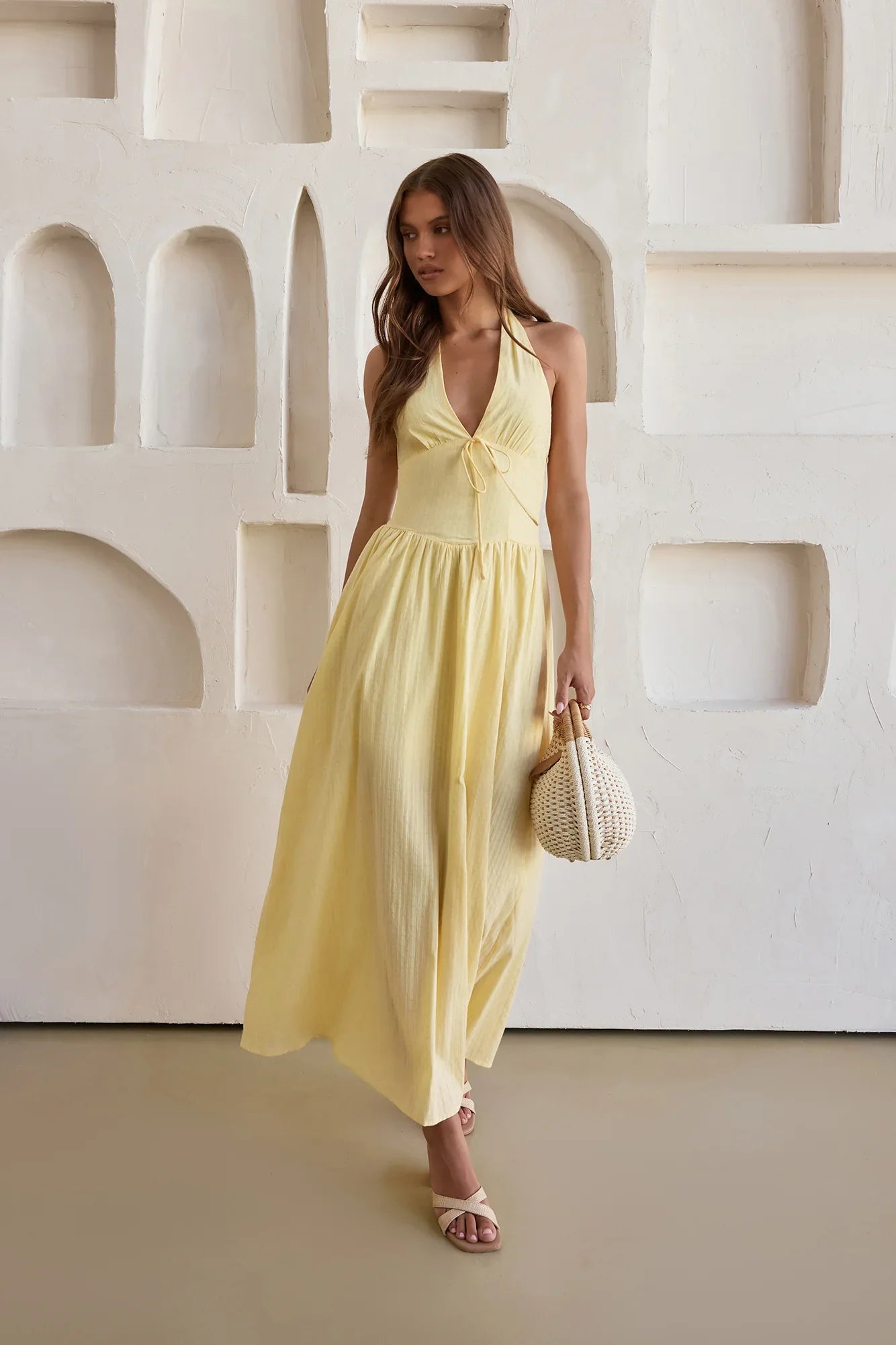Arrietty Halter Maxi Dress Yellow