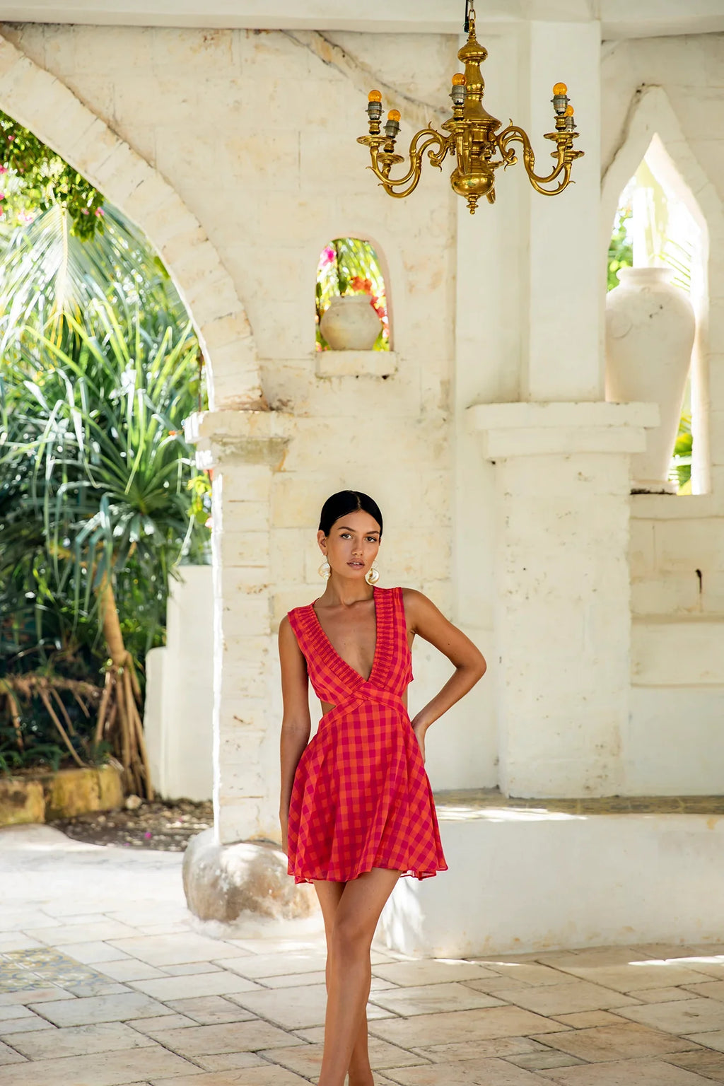Sunset Picnic Mini Dress Pink