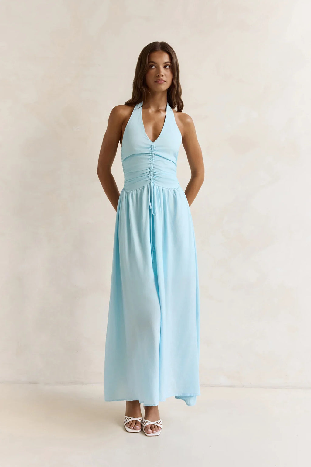 Heart Of Ours Halter Maxi Dress Blue
