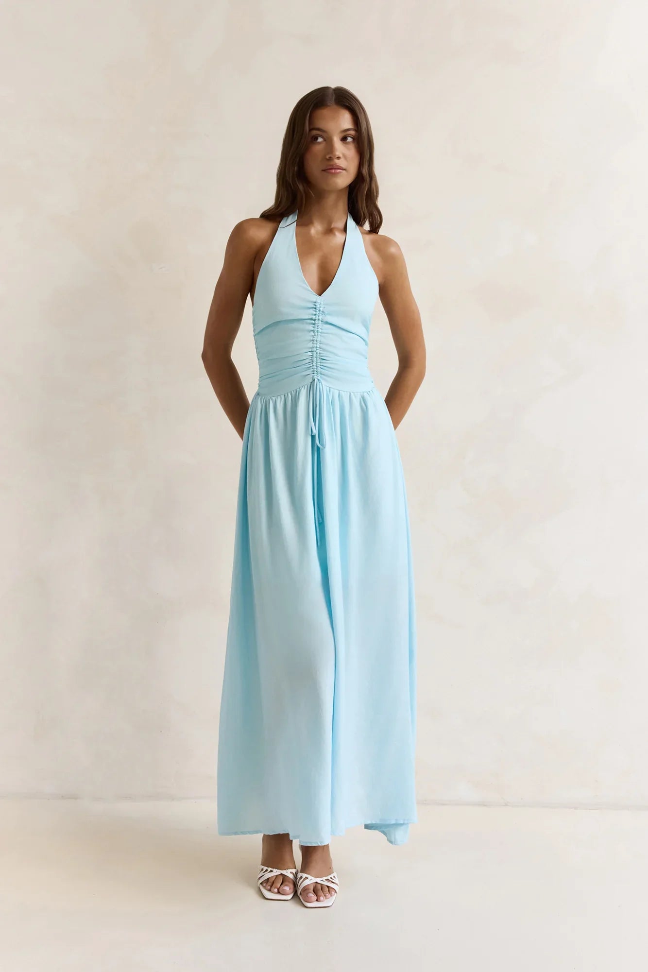 Heart Of Ours Halter Maxi Dress Blue
