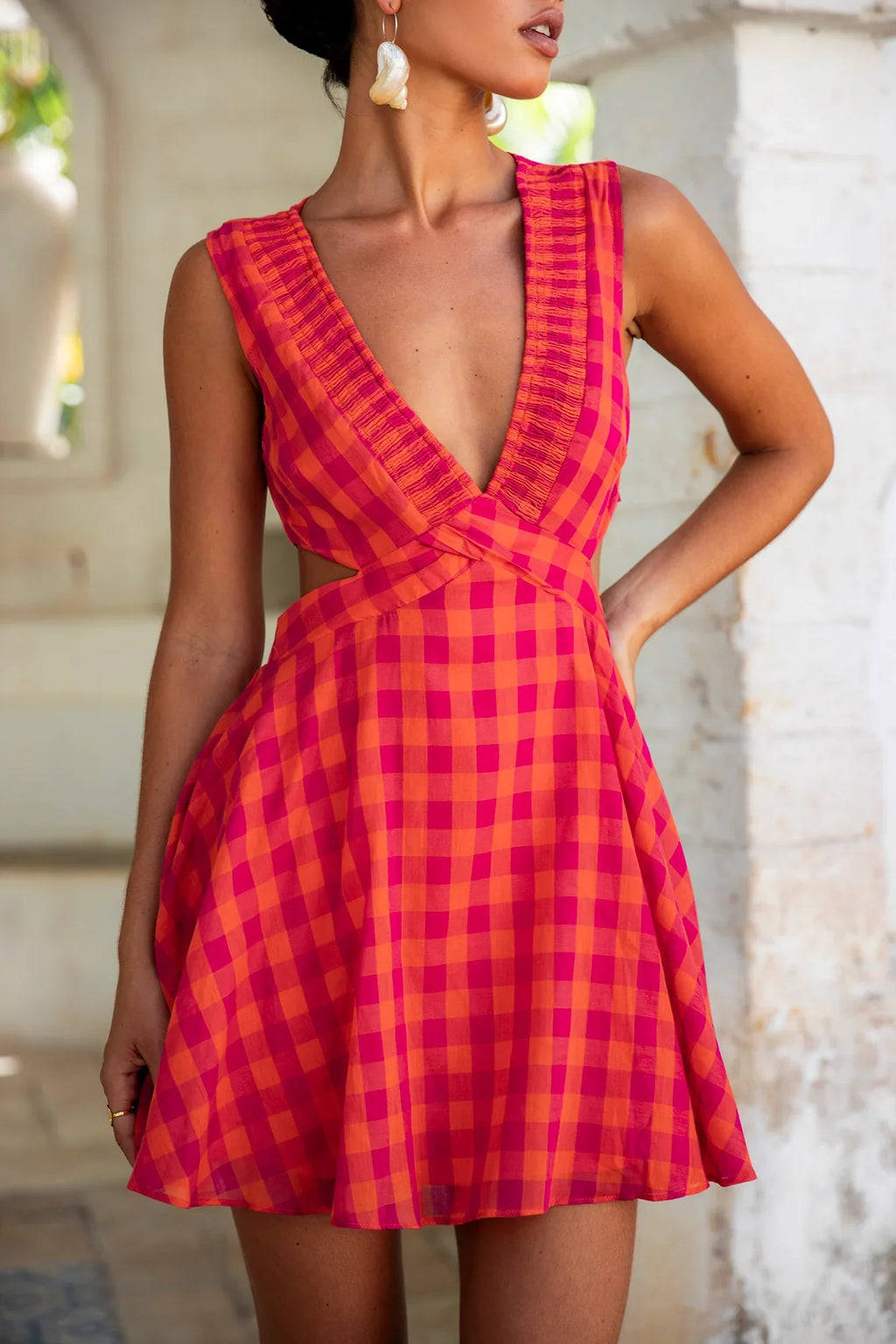 Sunset Picnic Mini Dress Pink