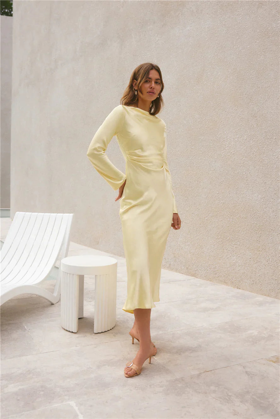 Forget Me Not Satin Maxi Dress Butter