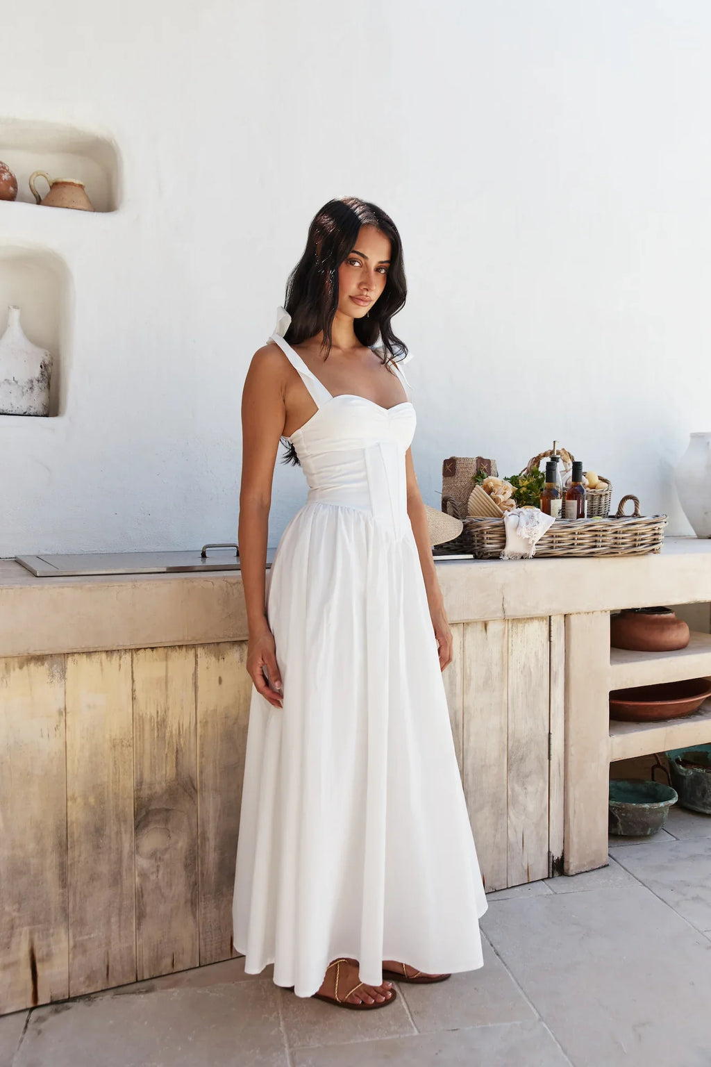 December Dawn Midi Dress White