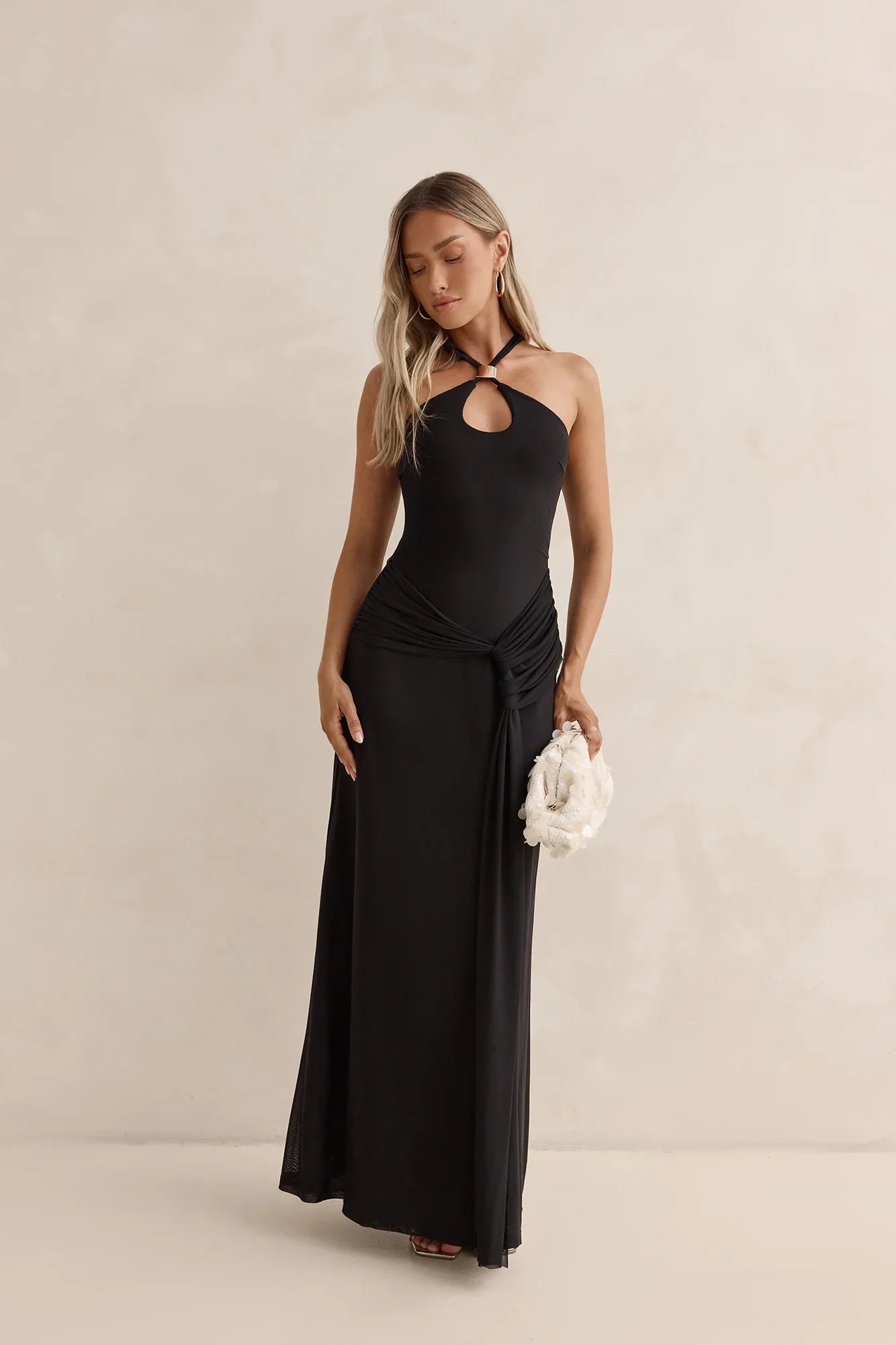Lost In Dreams Mesh Maxi Dress Black