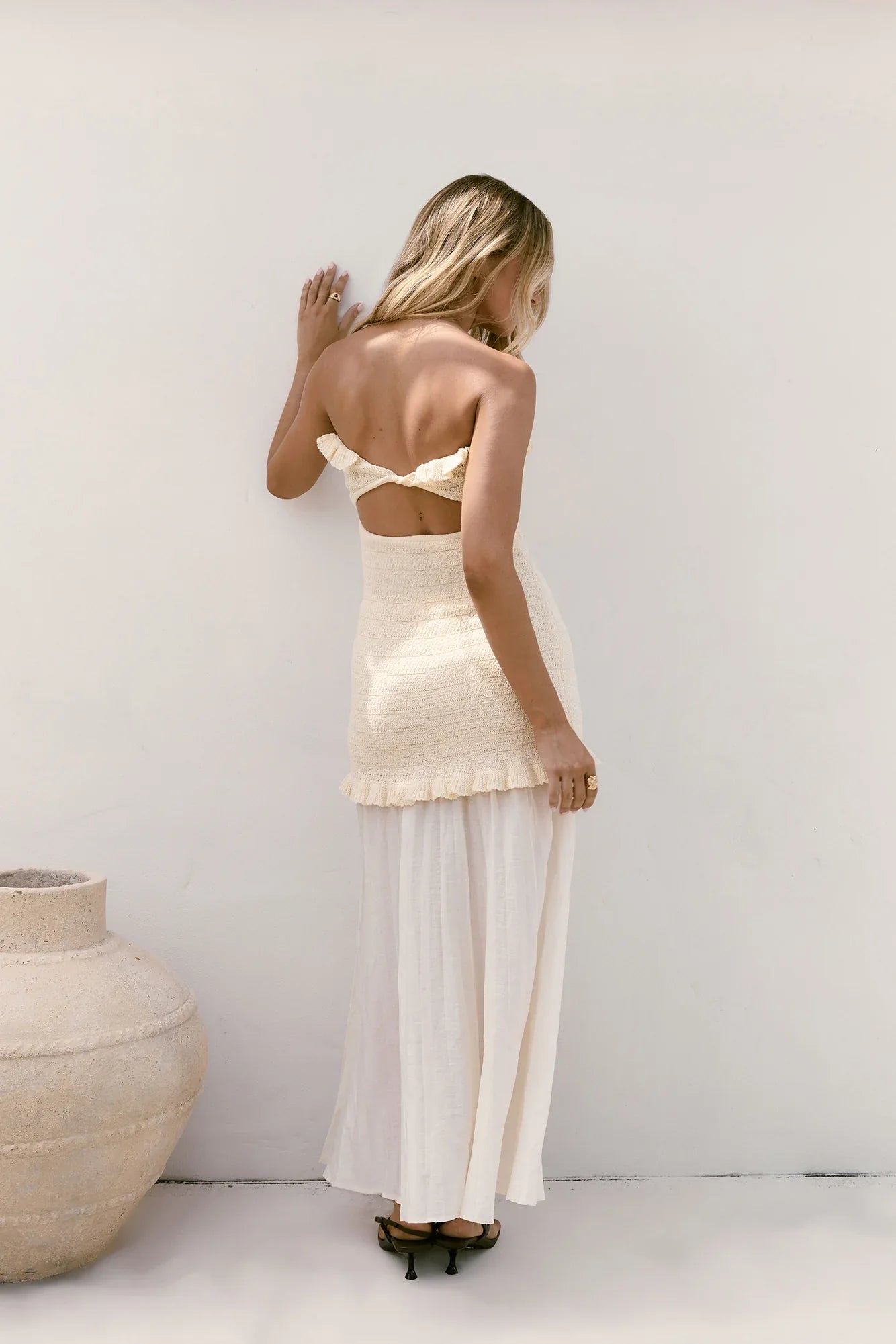 Dear Valentine Strapless Maxi Dress Cream