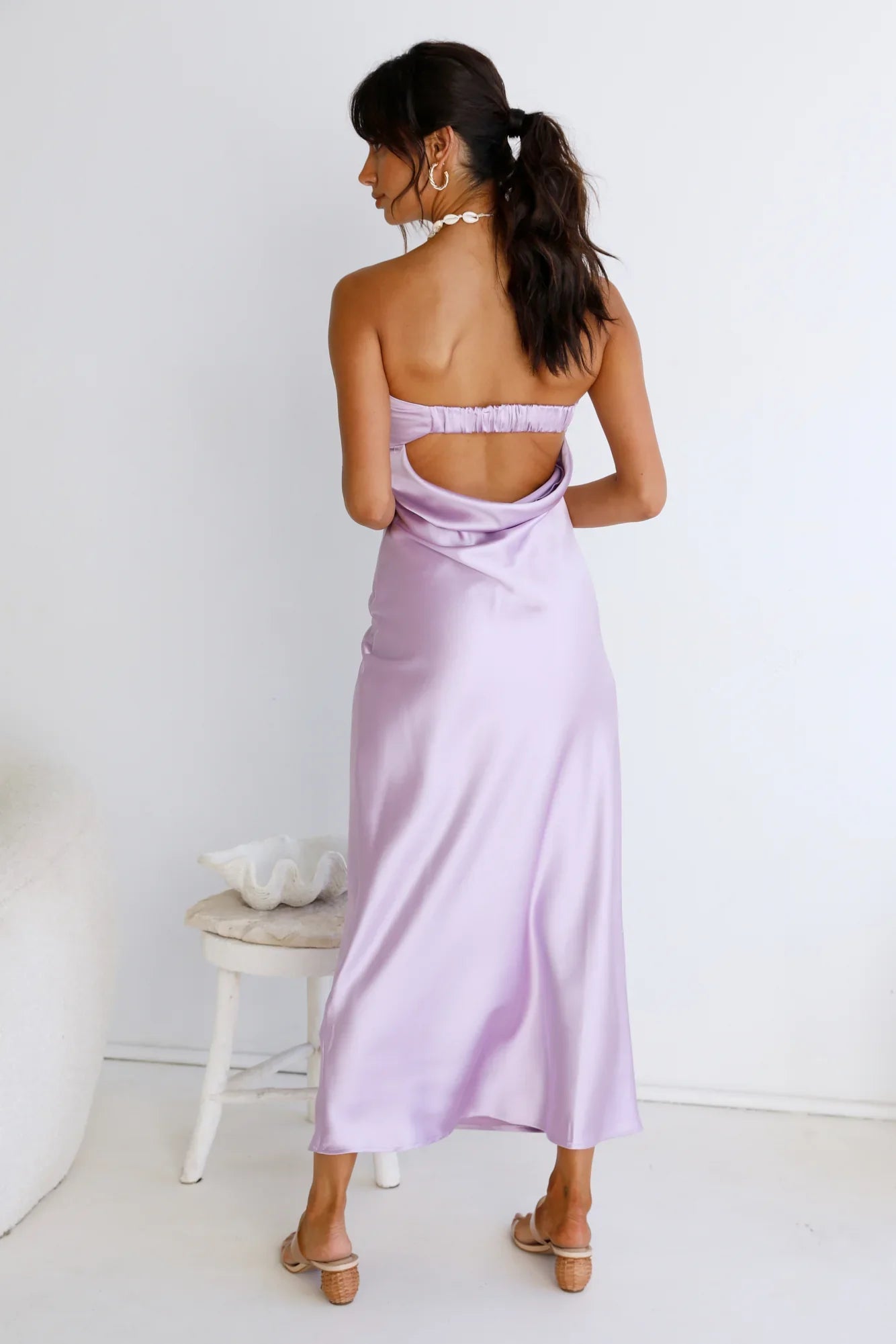Gleam In Gold Maxi Dress Purple