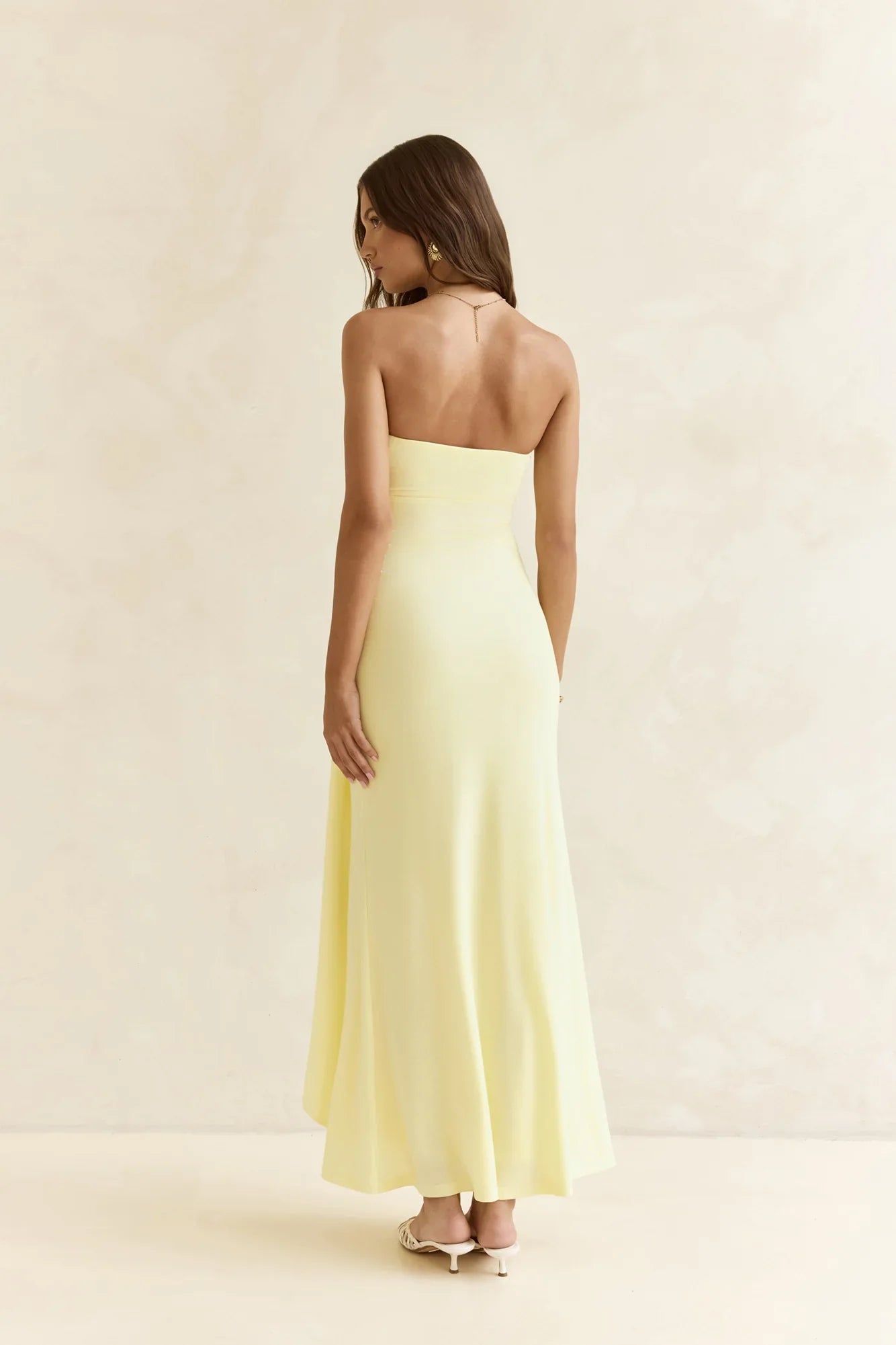 Follow You Strapless Maxi Dress Yellow