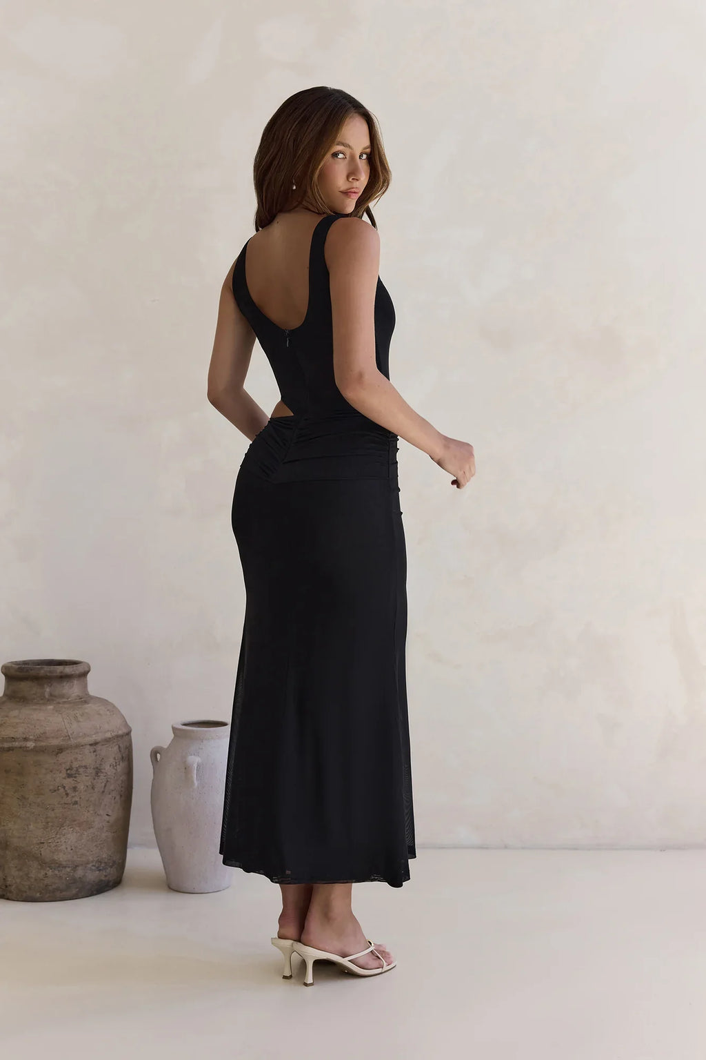 Over And Over Mesh Maxi Dress Black