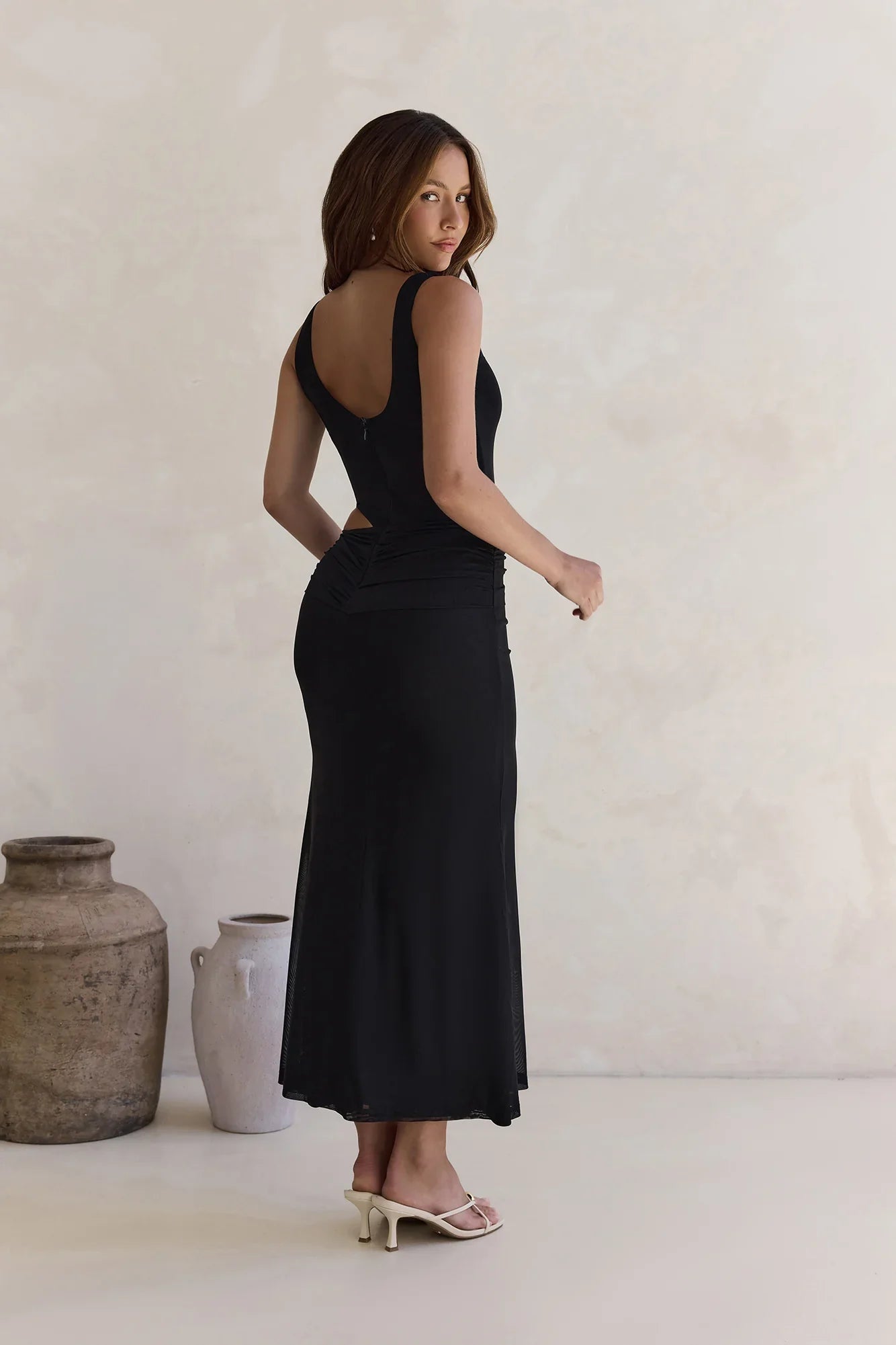 Over And Over Mesh Maxi Dress Black
