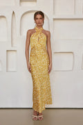 Marigold Moments Halter Maxi Dress Orange
